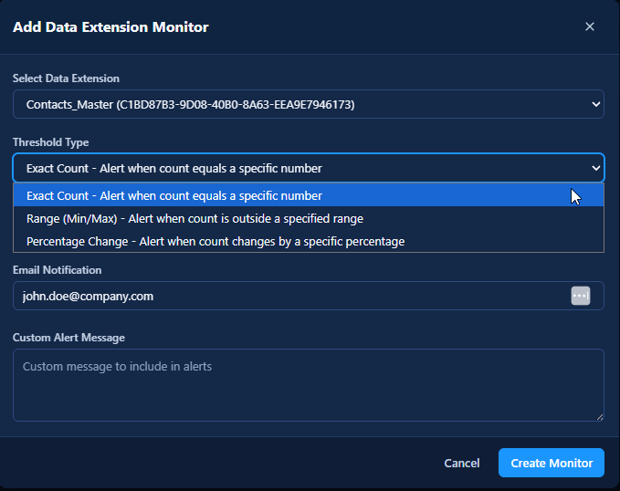 Monitor your Data Extensions in SFMC